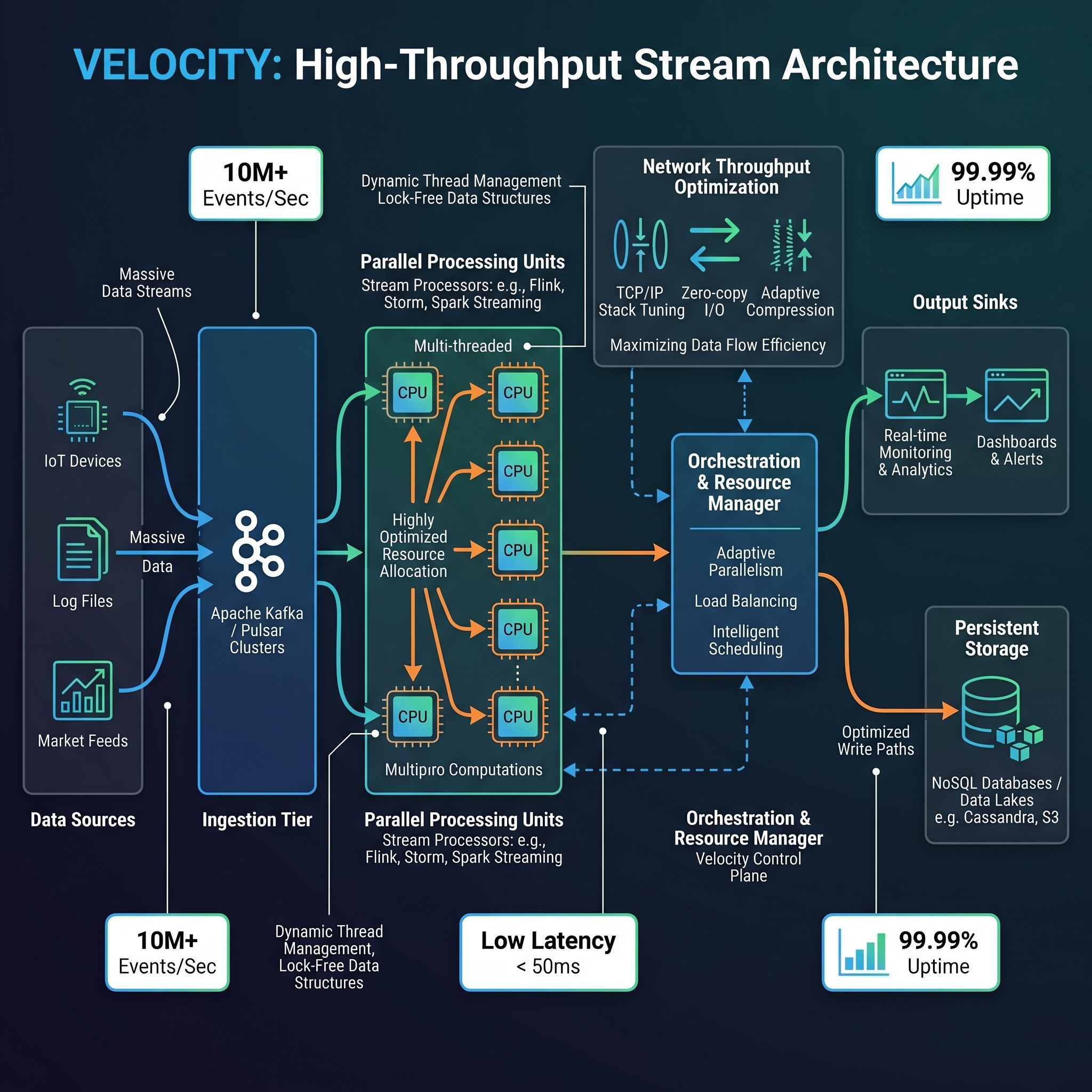 Velocity: High-Throughput Stream Architecture