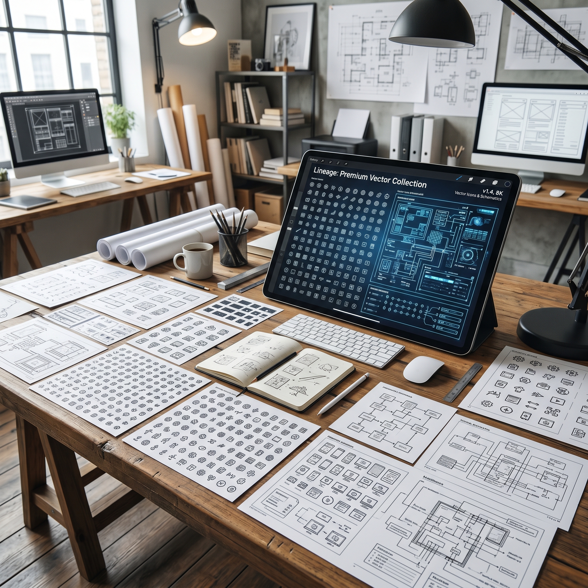 Lineage: Premium Vector Schematic Collection